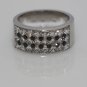 18K WHITE GOLD 2.54CT PRINCESS CUT & BLACK DIAMOND WIDE ANNIVERSARY BAND RING