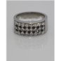 18K WHITE GOLD 2.54CT PRINCESS CUT & BLACK DIAMOND WIDE ANNIVERSARY BAND RING