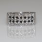 18K WHITE GOLD 2.54CT PRINCESS CUT & BLACK DIAMOND WIDE ANNIVERSARY BAND RING