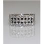 18K WHITE GOLD 2.54CT PRINCESS CUT & BLACK DIAMOND WIDE ANNIVERSARY BAND RING