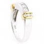 14K TWO TONE GOLD PRINCESS & ROUND DIAMOND UNIQUE RING 1.25 CARAT -E/SI1