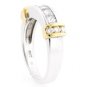 14K TWO TONE GOLD PRINCESS & ROUND DIAMOND UNIQUE RING 1.25 CARAT -E/SI1
