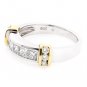 14K TWO TONE GOLD PRINCESS & ROUND DIAMOND UNIQUE RING 1.25 CARAT -E/SI1