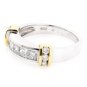 14K TWO TONE GOLD PRINCESS & ROUND DIAMOND UNIQUE RING 1.25 CARAT -E/SI1