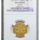 TURKEY AH1187//1 GOLD ZERI MAHBUB NGC UNC DETAILS VERY RARE OTTOMAN EMPIRE COIN