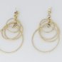 GOLD OVER 925 SILVER CIRCLE HOOP CHANDELIER EARRINGS ~UNIQUE ITALIAN DESIGN