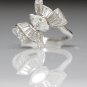 AMAZING PLATINUM 1.75CT MARQUISE BAGUETTE & ROUND DIAMOND BUTTERFLY RING SIZE 10