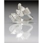 AMAZING PLATINUM 1.75CT MARQUISE BAGUETTE & ROUND DIAMOND BUTTERFLY RING SIZE 10
