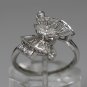 AMAZING PLATINUM 1.75CT MARQUISE BAGUETTE & ROUND DIAMOND BUTTERFLY RING SIZE 10
