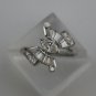 AMAZING PLATINUM 1.75CT MARQUISE BAGUETTE & ROUND DIAMOND BUTTERFLY RING SIZE 10
