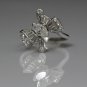 AMAZING PLATINUM 1.75CT MARQUISE BAGUETTE & ROUND DIAMOND BUTTERFLY RING SIZE 10