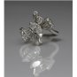 AMAZING PLATINUM 1.75CT MARQUISE BAGUETTE & ROUND DIAMOND BUTTERFLY RING SIZE 10