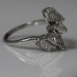 AMAZING PLATINUM 1.75CT MARQUISE BAGUETTE & ROUND DIAMOND BUTTERFLY RING SIZE 10