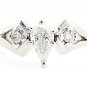 UNIQUE 0.81 Ct GENUINE PEAR SHAPED DIAMOND SOLID PLATINUM ENGAGEMENT RING H/SI1
