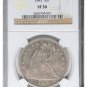 UNITED STATES 1843 SEATED LIBERTY 1 SILVER DOLLAR NGC VF 30 ~ EARLY LOW MINT!