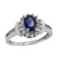 14K WHITE GOLD 1.36 TCW OVAL SAPPHIRE & DIAMOND HALO RING ~GORGEOUS~ FREE SIZING