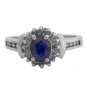 14K WHITE GOLD 1.36 TCW OVAL SAPPHIRE & DIAMOND HALO RING ~GORGEOUS~ FREE SIZING