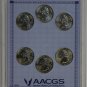 2009 D DC & US TERRITORIES WASHINGTON QUARTERS SET OF 6 DENVER COINS AACGS MS 63