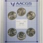2009 D DC & US TERRITORIES WASHINGTON QUARTERS SET OF 6 DENVER COINS AACGS MS 63