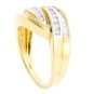 14K TWO TONE GOLD ROUND & BAGUETTE DIAMOND WEDDING ANNIVERSARY RING 1.05CT G/SI2