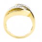 14K TWO TONE GOLD ROUND & BAGUETTE DIAMOND WEDDING ANNIVERSARY RING 1.05CT G/SI2
