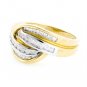14K TWO TONE GOLD ROUND & BAGUETTE DIAMOND WEDDING ANNIVERSARY RING 1.05CT G/SI2