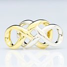 CLASSIC 14K SOLID TWO-TONE GOLD BRAIDED INTERLOCKING PENDANT NECKLACE ENHANCER