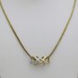 CLASSIC 14K SOLID TWO-TONE GOLD BRAIDED INTERLOCKING PENDANT NECKLACE ENHANCER