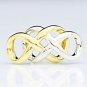 CLASSIC 14K SOLID TWO-TONE GOLD BRAIDED INTERLOCKING PENDANT NECKLACE ENHANCER