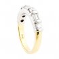 BEAUTIFUL 14K TWO TONE GOLD 1.20 TCW ROUND & BAGUETTE DIAMOND RING ~ G/SI1