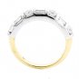 BEAUTIFUL 14K TWO TONE GOLD 1.20 TCW ROUND & BAGUETTE DIAMOND RING ~ G/SI1