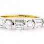 BEAUTIFUL 14K TWO TONE GOLD 1.20 TCW ROUND & BAGUETTE DIAMOND RING ~ G/SI1