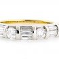 BEAUTIFUL 14K TWO TONE GOLD 1.20 TCW ROUND & BAGUETTE DIAMOND RING ~ G/SI1