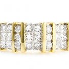 ~ UNIQUE 14K YELLOW GOLD 1.10 TCW ROUND & PRINCESS CUT DIAMOND FASHION RING ~