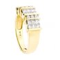 ~ UNIQUE 14K YELLOW GOLD 1.10 TCW ROUND & PRINCESS CUT DIAMOND FASHION RING ~