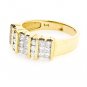 ~ UNIQUE 14K YELLOW GOLD 1.10 TCW ROUND & PRINCESS CUT DIAMOND FASHION RING ~