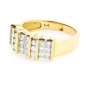 ~ UNIQUE 14K YELLOW GOLD 1.10 TCW ROUND & PRINCESS CUT DIAMOND FASHION RING ~