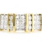 ~ UNIQUE 14K YELLOW GOLD 1.10 TCW ROUND & PRINCESS CUT DIAMOND FASHION RING ~