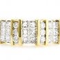 ~ UNIQUE 14K YELLOW GOLD 1.10 TCW ROUND & PRINCESS CUT DIAMOND FASHION RING ~