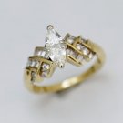 14K YELLOW GOLD 1.23 CARAT AMORILLION SHAPE DIAMOND ENGAGEMENT RING ~ REAL DEAL!