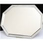STUNNING SOLID 925 STERLING SILVER MODERN ELONGATED OCTAGON TRAY PLATTER ~LARGE!