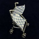 .925 SOLID Sterling Silver Decorative Art Dollhouse miniature Baby Boy Stroller