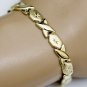 BEAUTIFUL 14K SOLID YELLOW GOLD X LINK TENNIS BRACELET - 8" LENGTH 6.6GRAMS