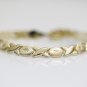 BEAUTIFUL 14K SOLID YELLOW GOLD X LINK TENNIS BRACELET - 8" LENGTH 6.6GRAMS