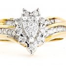 MAGNIFICENT 14K YELLOW GOLD .40 TCW ROUND DIAMOND ENGAGEMENT RING ~ FREE S&H