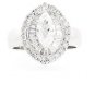 MAGNIFICENT 14K WHITE GOLD MARQUISE CUT DIAMOND HALO ENGAGEMENT RING ~ 2.01 TCW