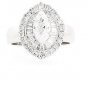 MAGNIFICENT 14K WHITE GOLD MARQUISE CUT DIAMOND HALO ENGAGEMENT RING ~ 2.01 TCW