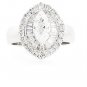 MAGNIFICENT 14K WHITE GOLD MARQUISE CUT DIAMOND HALO ENGAGEMENT RING ~ 2.01 TCW