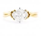 STUNNING 14K YELLOW GOLD 1.11 CT OVAL SHAPE DIAMOND ENGAGEMENT RING ~ FREE S&H
