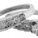 14K GOLD PYRAMID STEP DESIGN 1.25 CARAT DIAMOND ENGAGEMENT & WEDDING RING SET